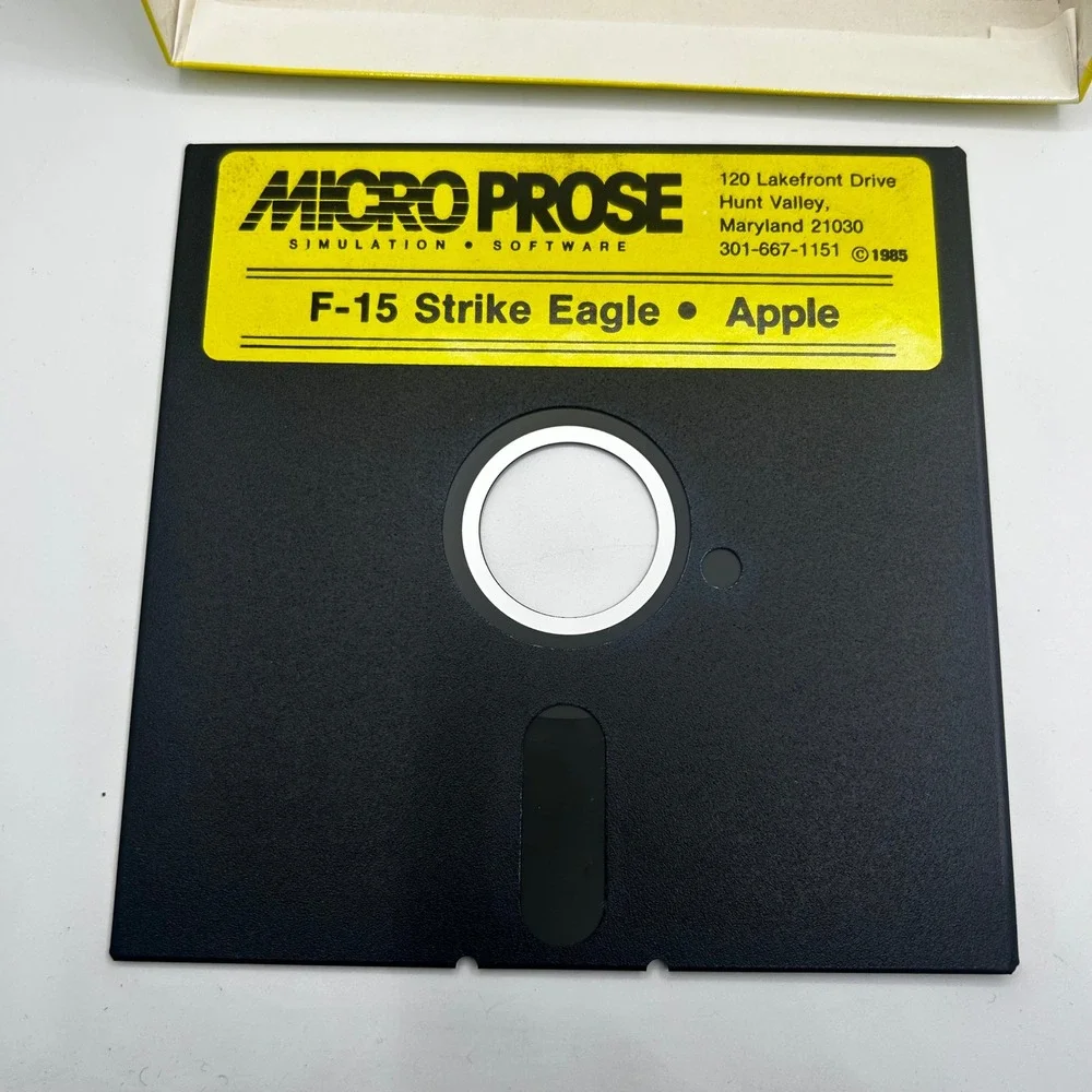 F-15 Strike Eagle MicroProse‎ Apple II IIe IIc Vintage 1985 Big Box Flight Sim